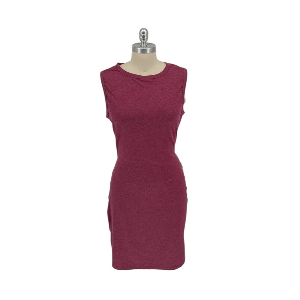 01584 Women's Cut Out Back Tank Dress Red Size Large casual summer basic spring